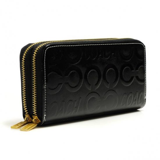 Coach In Signature Large Black Wallets ARW | Women